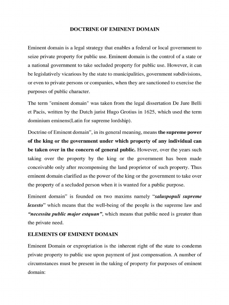 Eminent Domain | PDF