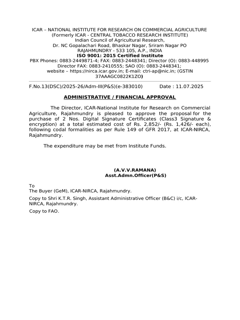 Approval for Digital Signature Purchase | PDF