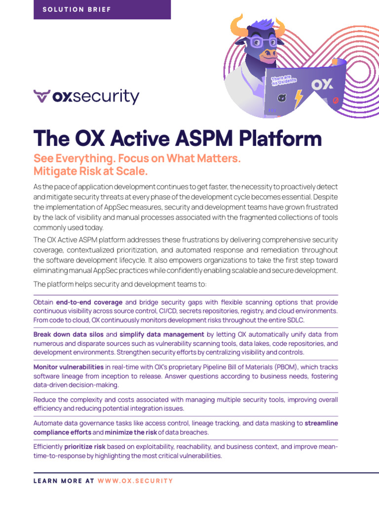 OX Active ASPM: Secure Dev Lifecycle | PDF | Computer Security | Security