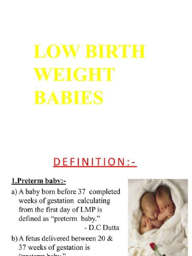 Low Birth Weight Babies | PDF