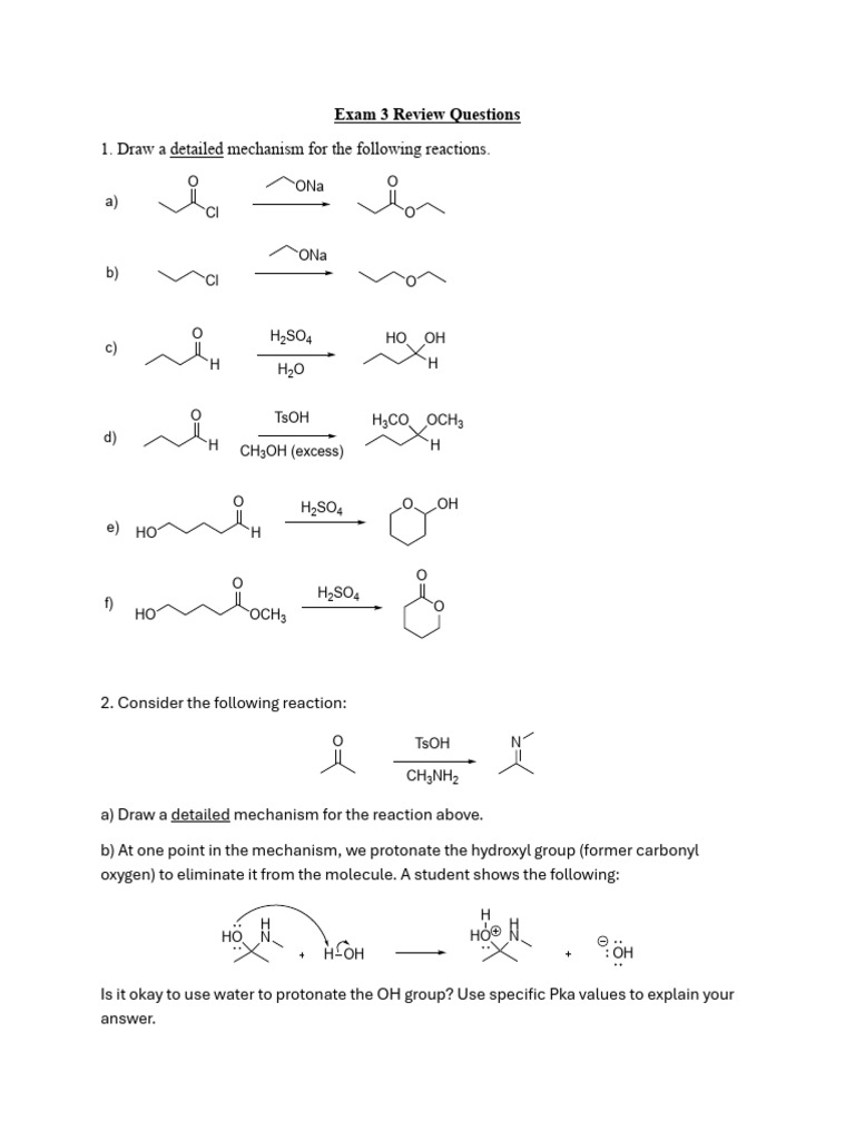 Chem 3053 Exam 3 Review Questions Spring 2025 Pdf