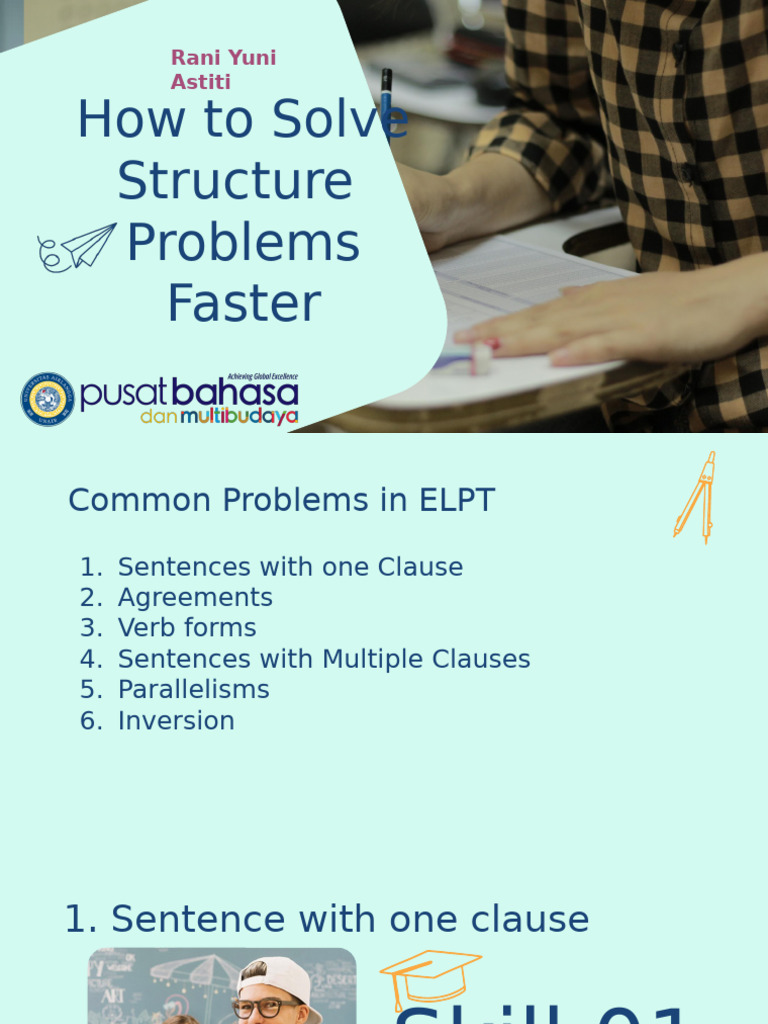 ELPT Structure Problem Solutions | PDF | Subject (Grammar) | Verb
