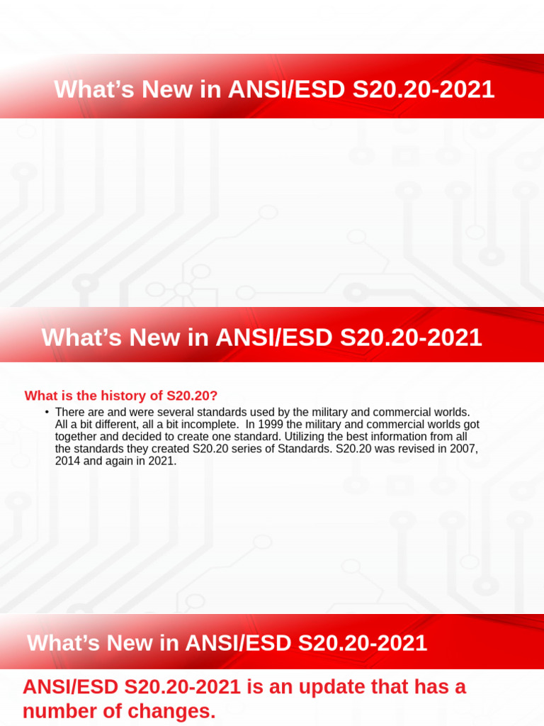 ANSI-ESD-S20.20-2021 New Contents Update | PDF | Electrostatic ...
