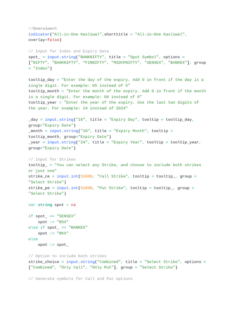 All-in-One Kasliwal Trading Indicator | PDF | Computer Programming ...