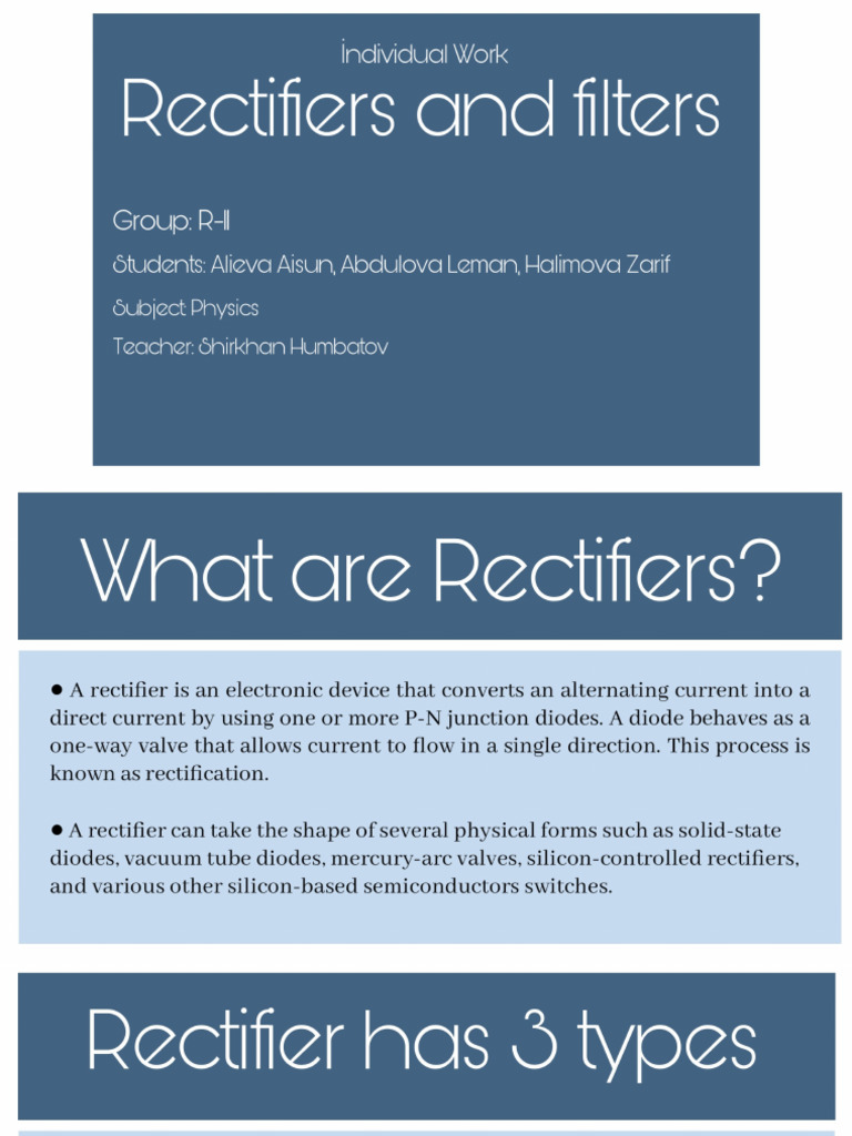 Rectifiers and Filters | PDF