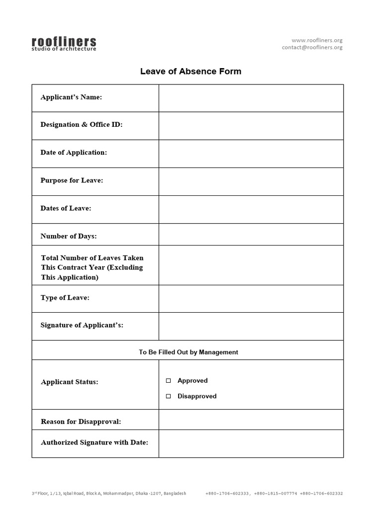 Leave of Absence Form Template | PDF