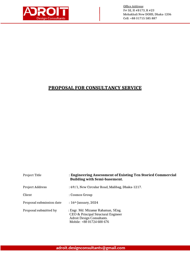 Proposal For Consultancy To Engineering Assessment of Existing Ten (10 ...