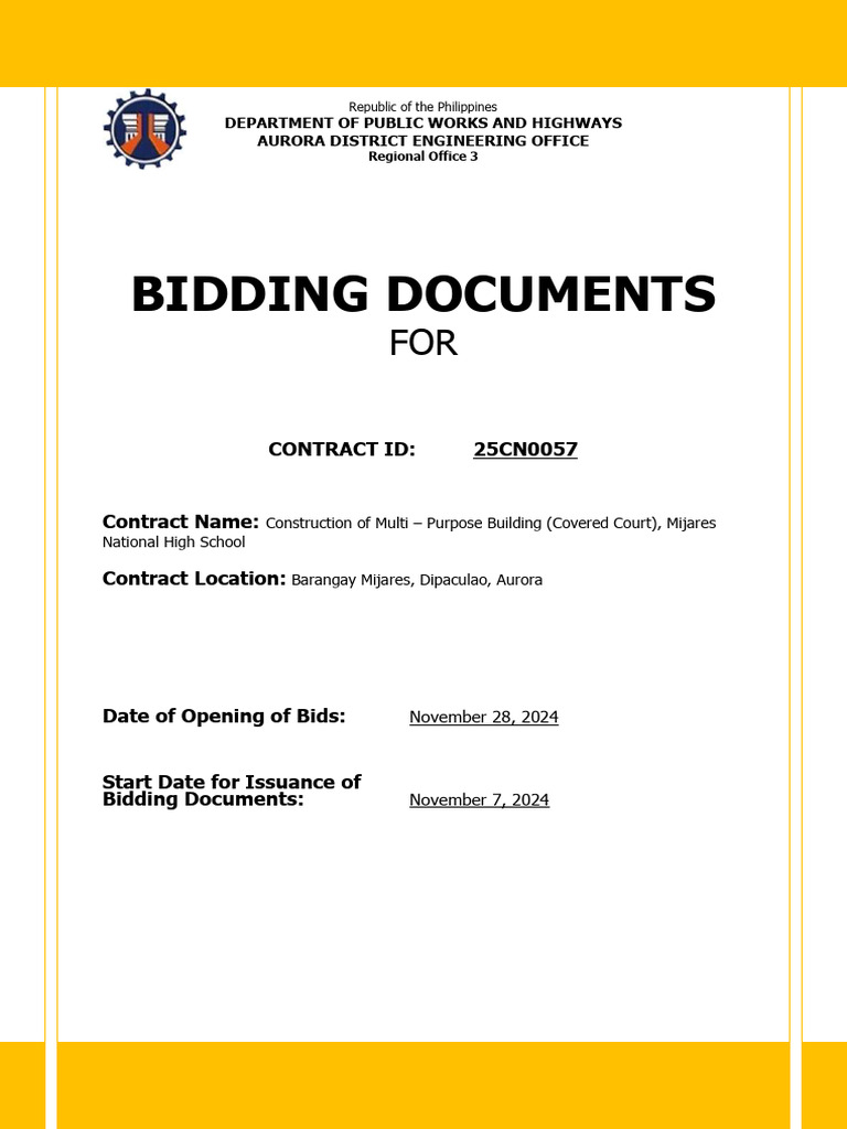 Bidding Documents for Multi-Purpose Building | PDF | Subcontractor | Prices