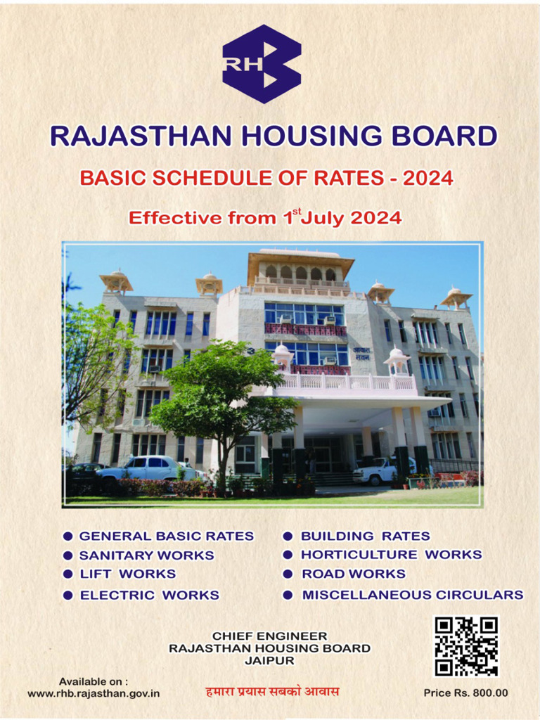 Rajasthan Housing Board BSR 2024 Rates | PDF | Paint | Screw
