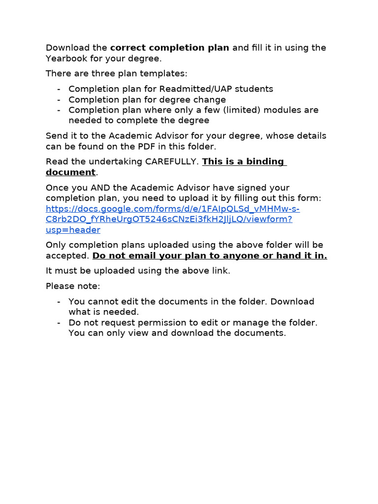 Degree Completion Plan Submission Guide | PDF