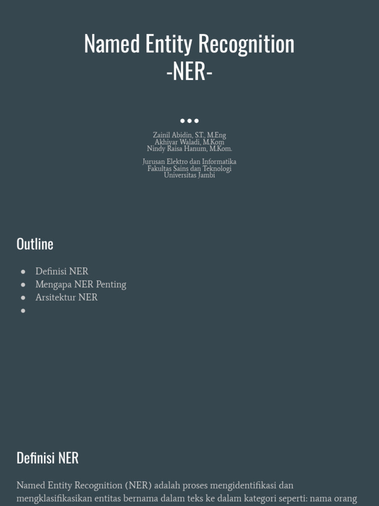 Pengantar Named Entity Recognition (NER) | PDF