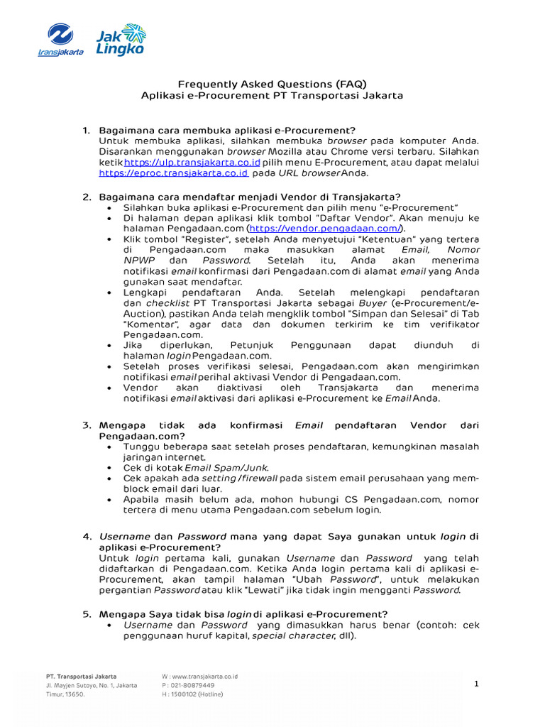 Faq Eproc | PDF