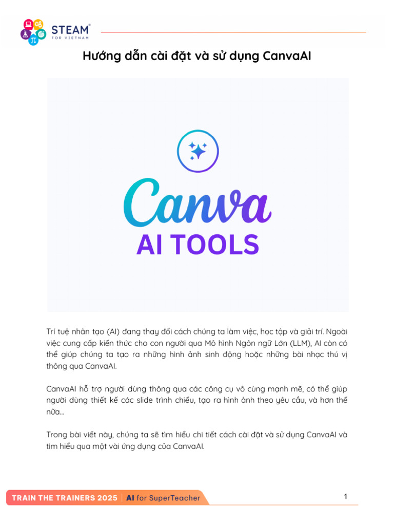 S4V - Hướng Dẫn Cài Đặt Và Sử Dụng CanvaAI | PDF