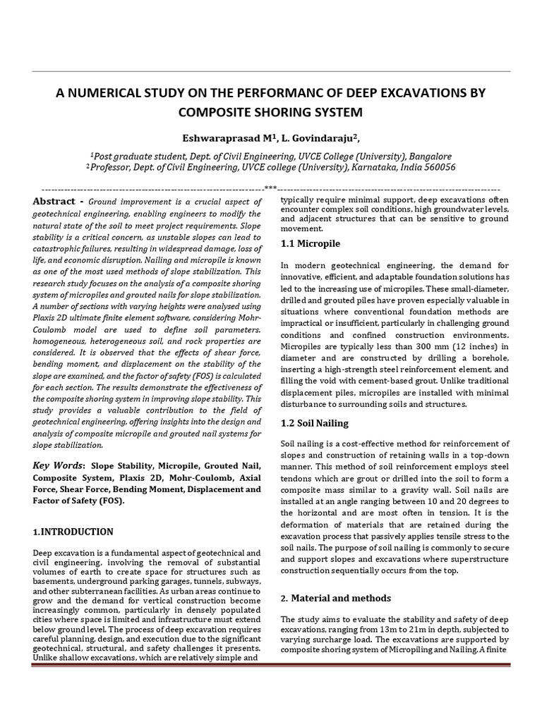 Composite Shoring for Slope Stability Analysis | PDF | Deep Foundation ...