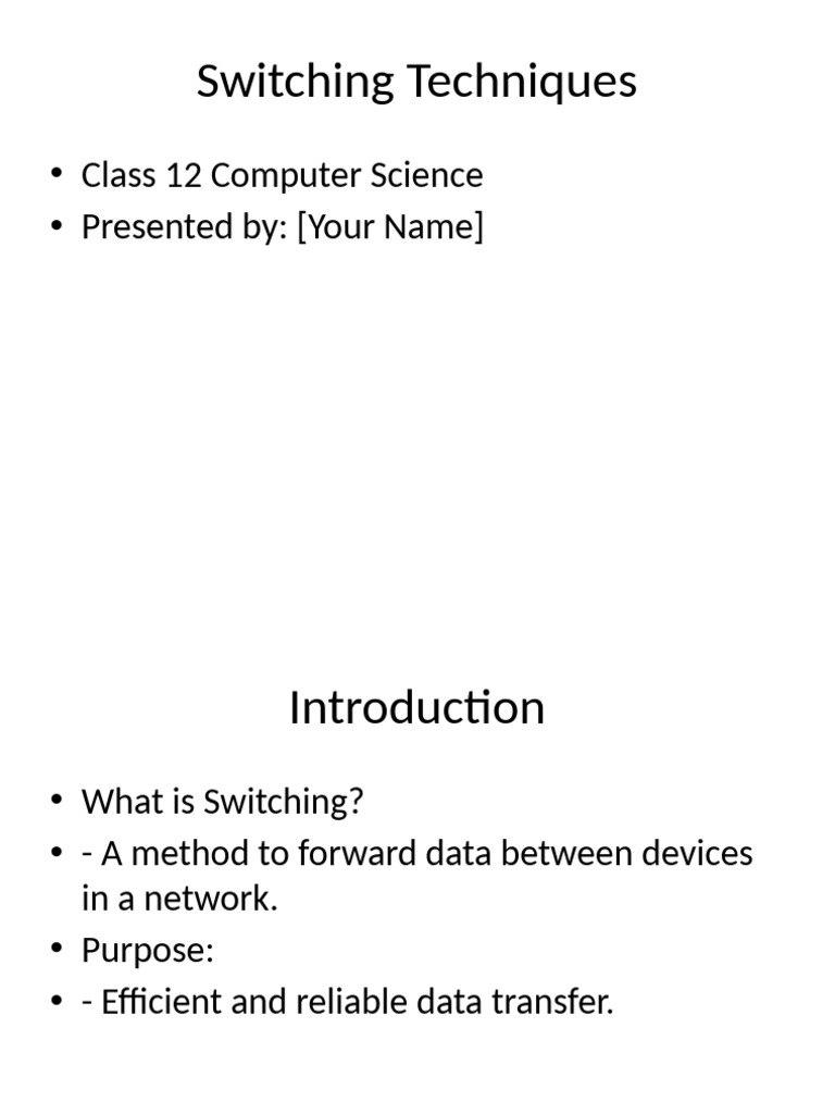 Understanding Switching Techniques in Networks | PDF