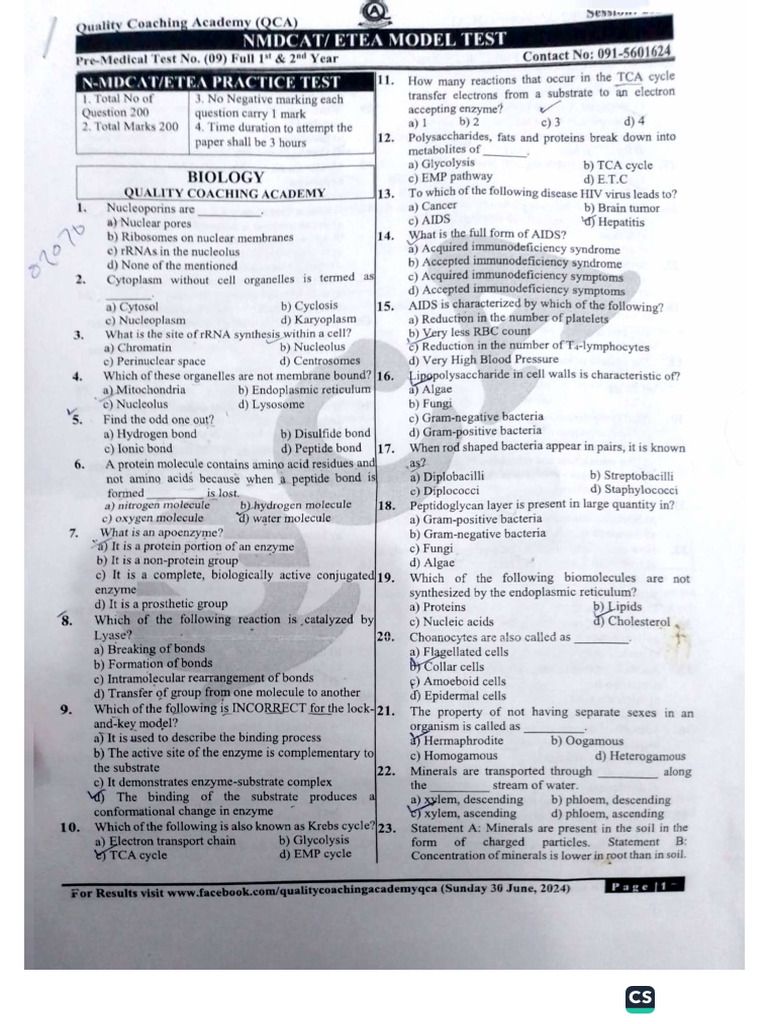 30 June QCA Full Course Test | PDF