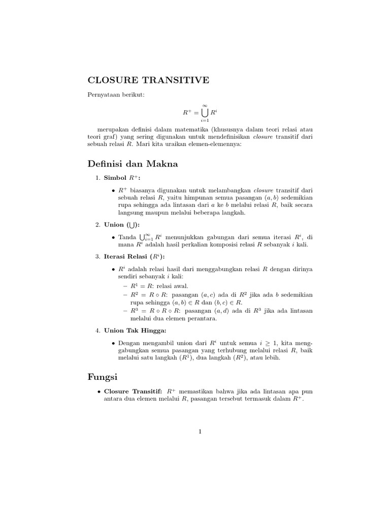 Closure Transitif dan Manifold Dimensi | PDF