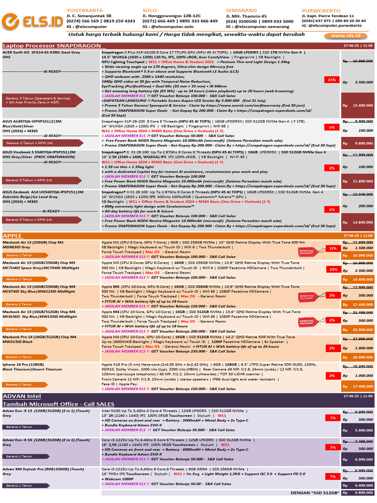 ELS 27 Juni 2025 | PDF | Computer Hardware | Consumer Electronics