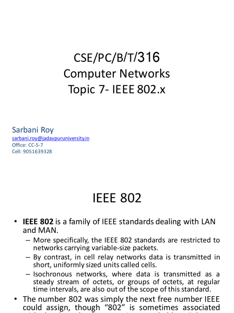 Overview of IEEE 802 Standards | PDF | Ethernet | Computer Network
