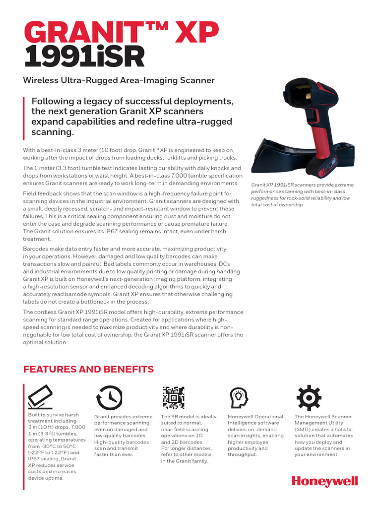 Granit XP 1991iSR Scanner Overview | PDF | Barcode | Image Scanner