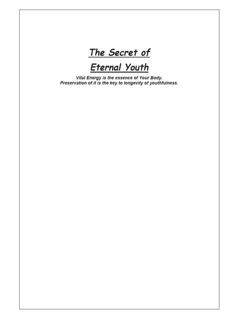 The Secret of Eternal Youth PDF Sigmund Freud Libido