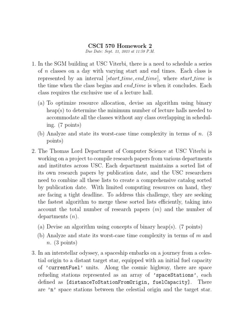 CSCI570 Fall2023 HW2 | PDF | Theoretical Computer Science | Algorithms ...