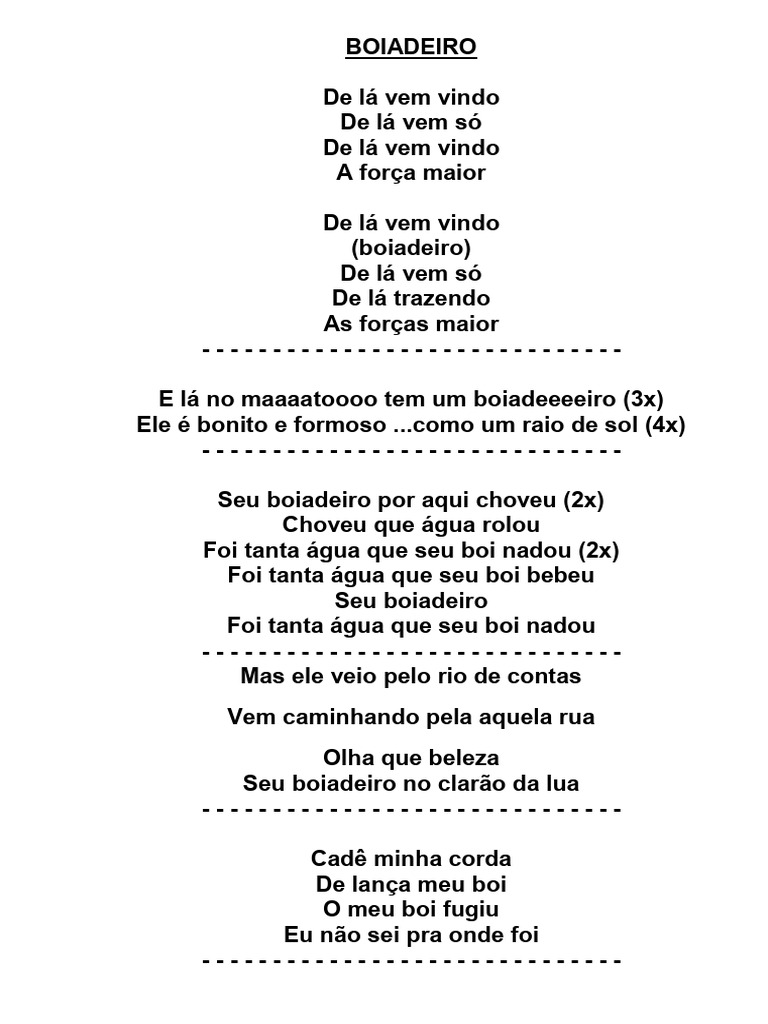 Boiadeiro: Canções e Tradições Sertanejas | PDF