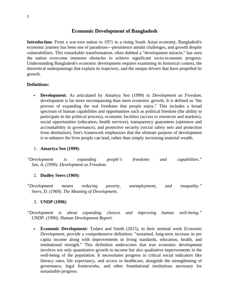 Bangladesh's Economic Development Journey | PDF | Economic Development ...