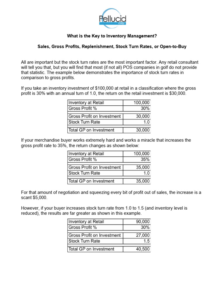 Keys To Inventory Management | PDF | Inventory | Investing