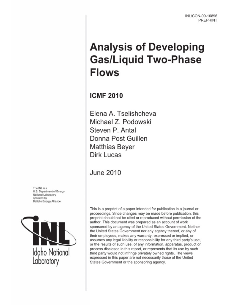 Gas/Liquid Two-Phase Flow Analysis | PDF | Density | Fluid Dynamics