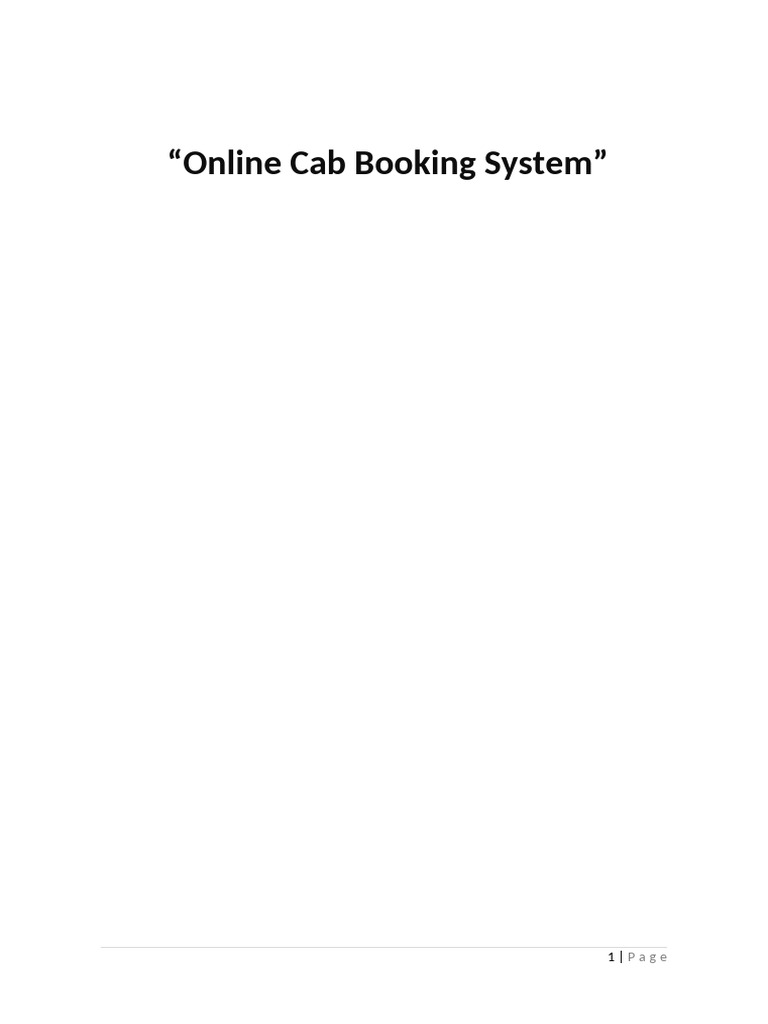 Online Cab Booking System Proposal | PDF | World Wide Web | Internet & Web