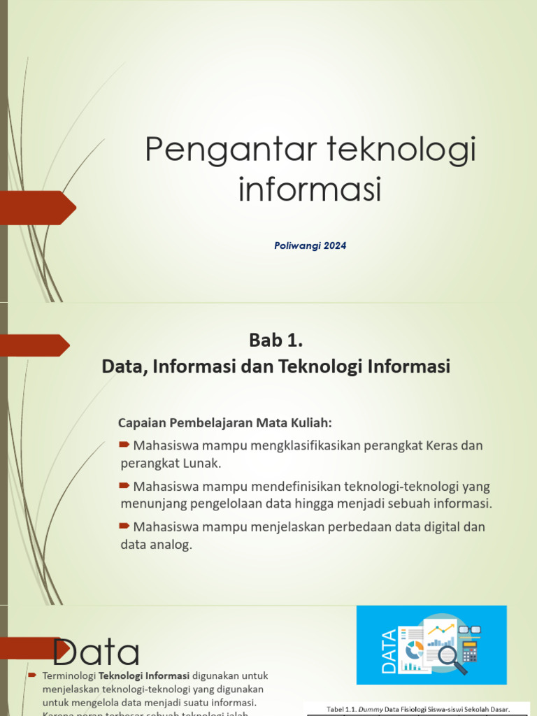 Perbedaan Data dan Informasi dalam TI | PDF