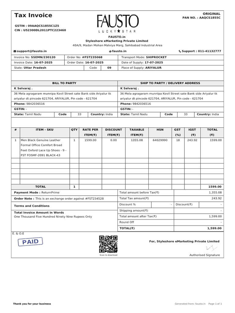 Invoice Original 235068 | PDF | Government Finances | Taxes