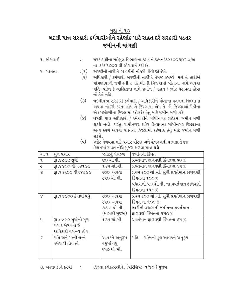 Badali Patra Rahenak Jamin Form10 | PDF