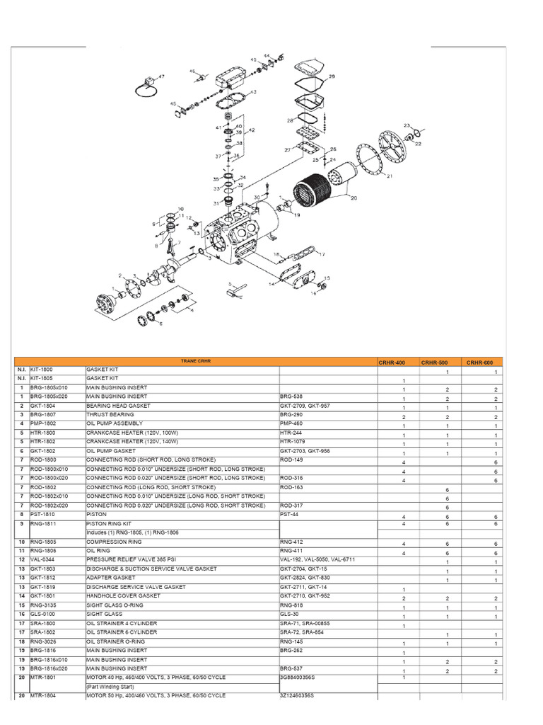 Trane R Spares Part Catalouge | PDF
