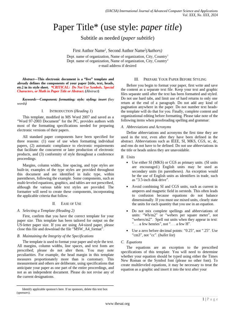 Sai Paper Format Pdf International System Of Units Note Typography