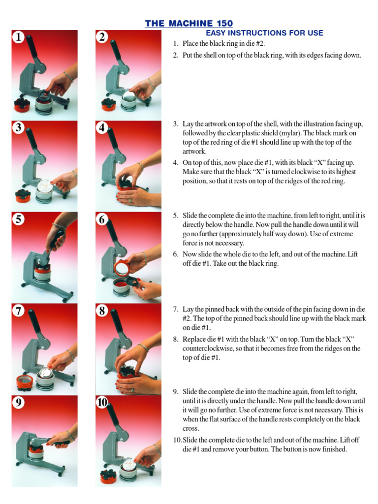 Button Making Instructions for Machine | PDF