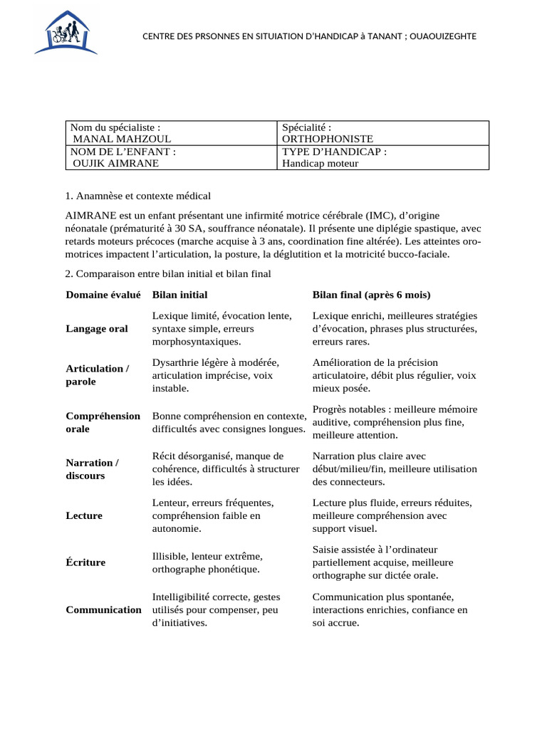 Progrès en rééducation orthophonique | PDF | Infirmité motrice ...