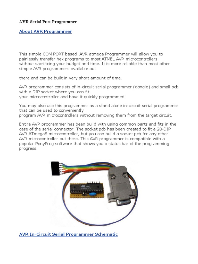 Ponyprog Serial Device Programmer