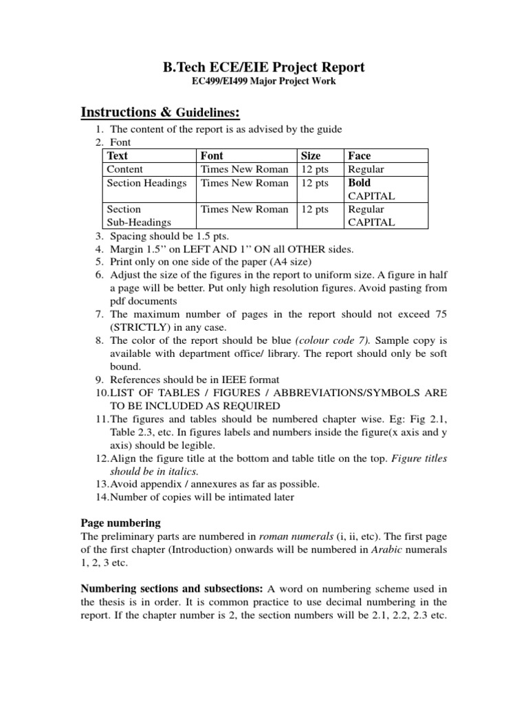 ECE Project Report Guidelines | PDF | Electronics | Electrical Engineering
