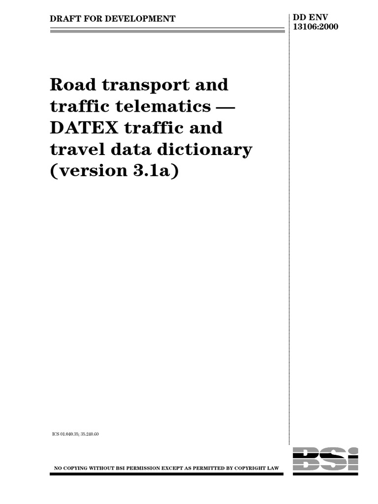 DD Env 13106-2000 | PDF | Traffic | Information