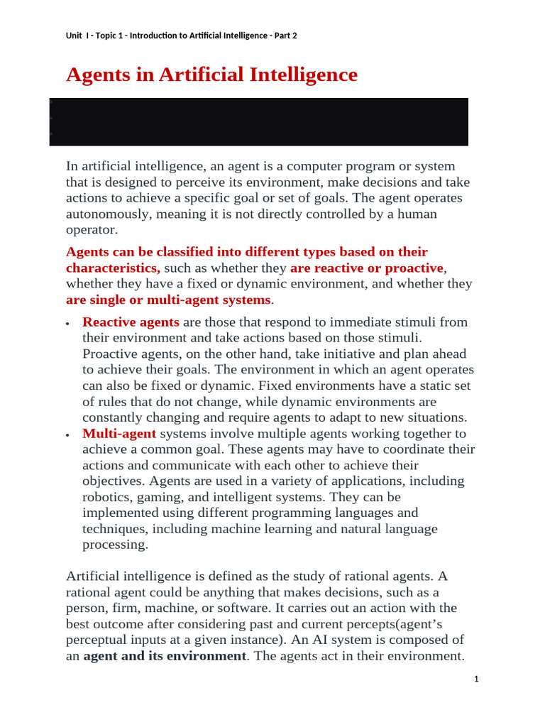 Understanding Rational Agents in AI | PDF | Artificial Intelligence ...