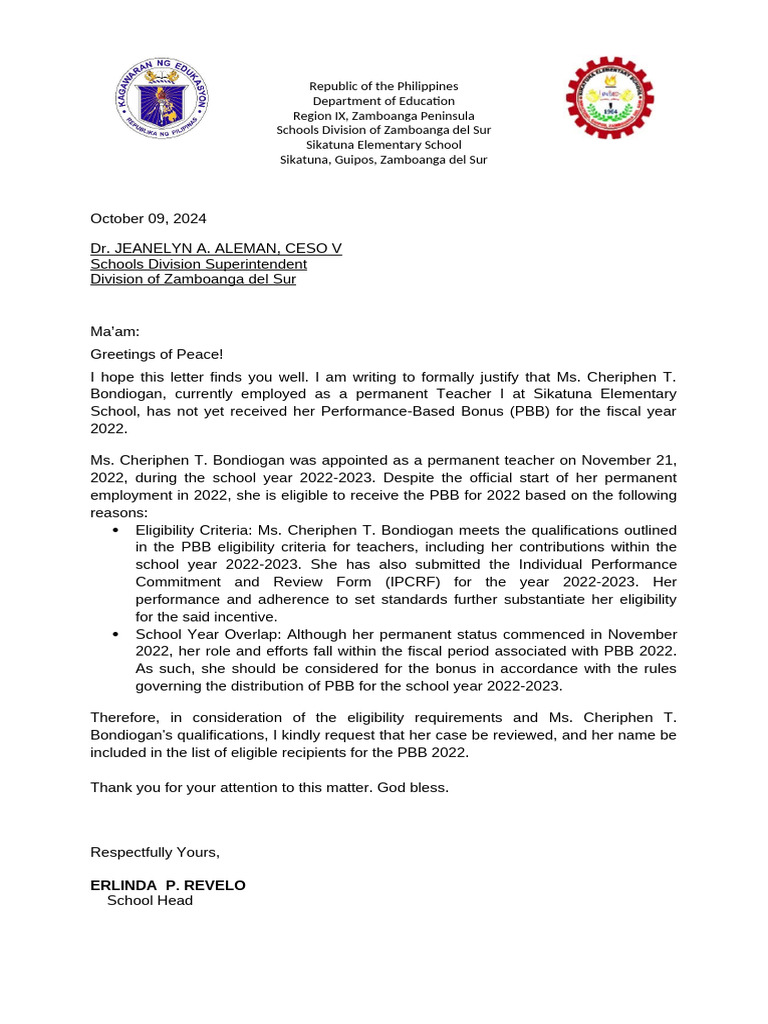 Justification Letter | PDF