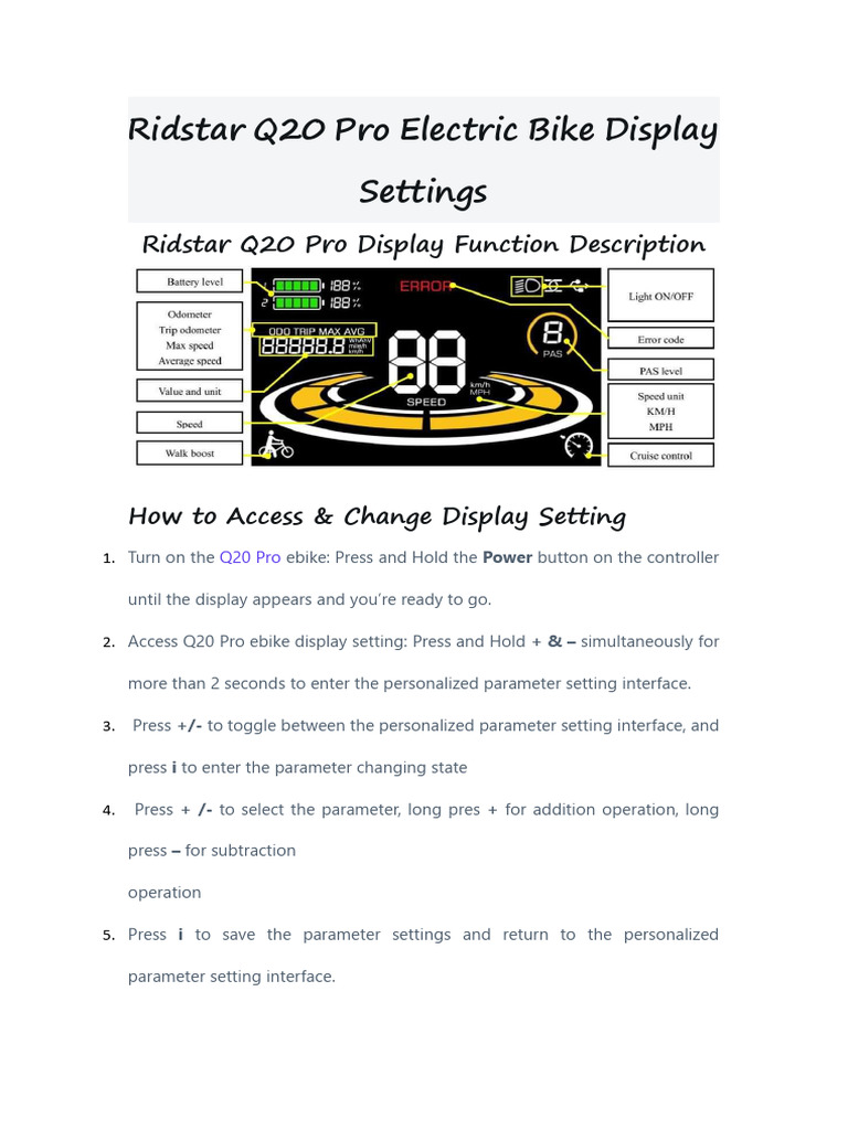 Ridstar Q20 Pro Display Settings Guide | PDF | Electrical Engineering ...