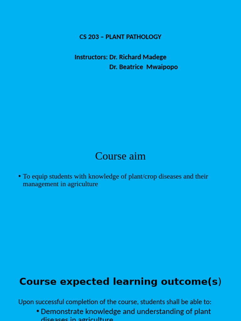 Plant Pathology Course Overview | PDF | Fungicide | Pathogen
