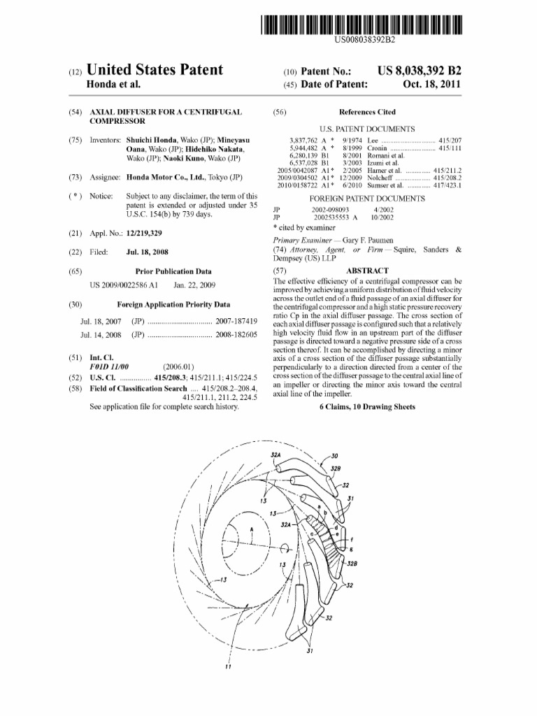 Axial Diffuser For A Centrifugal Compressor | PDF
