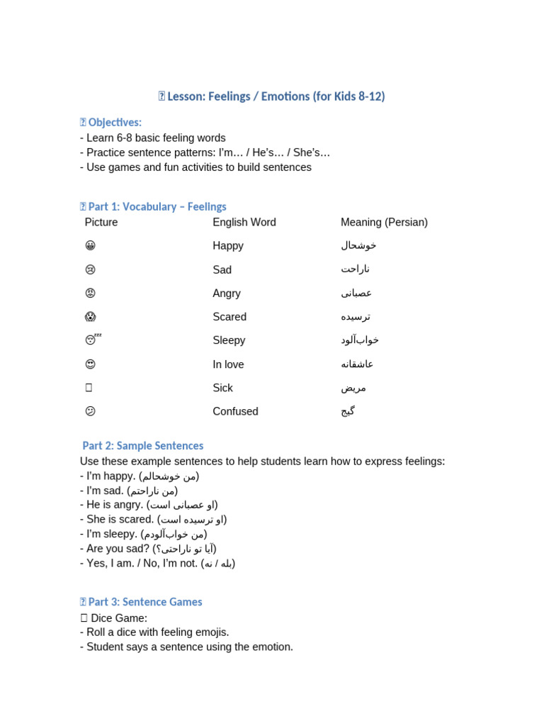 Henry's Feelings Worksheet | PDF