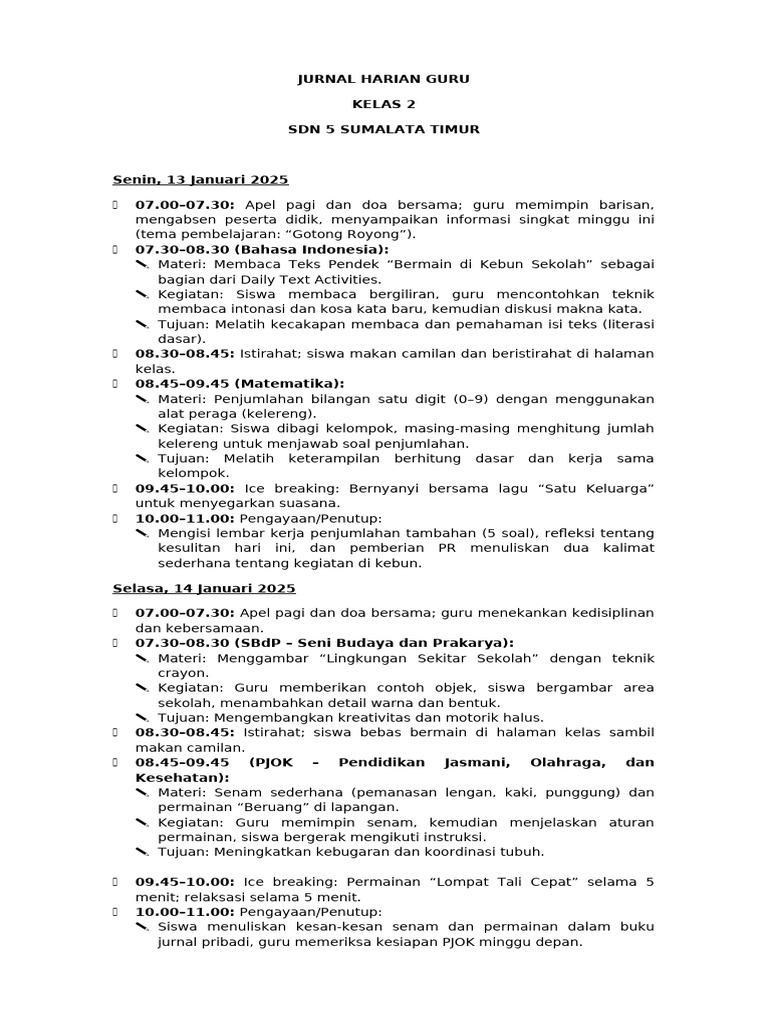 Kegiatan Pembelajaran Kelas 2 SD | PDF