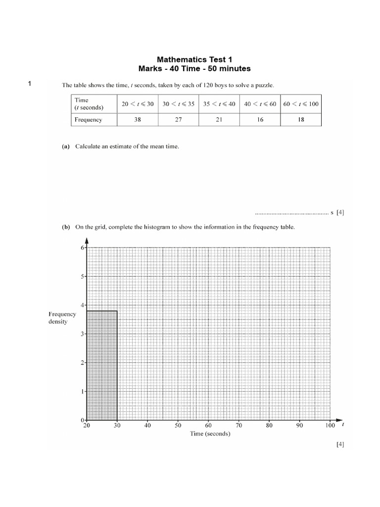 Math Test 1 | PDF