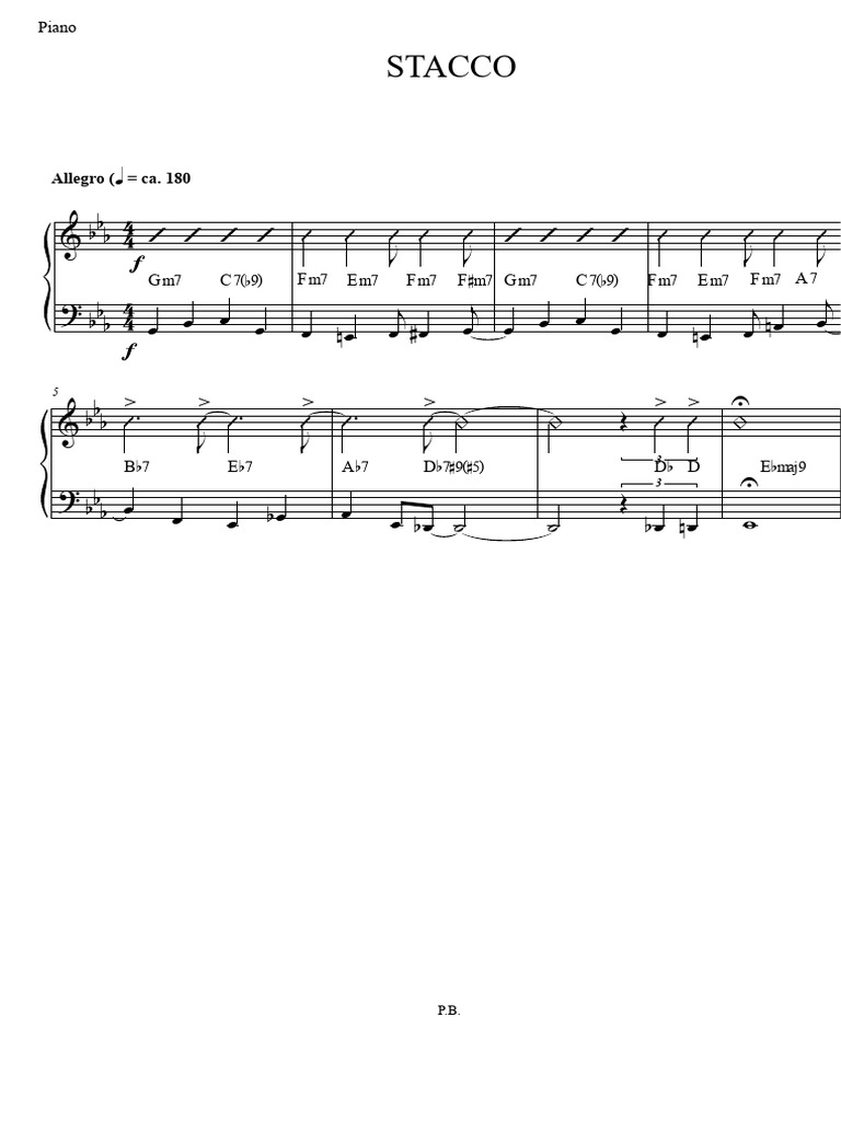 Jazz Piano Chord Progressions Guide | PDF